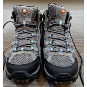 Merrell Moab 2 Mid Waterproof Hiking Boots Womens 8.5 Vibram Trail Brown EUC